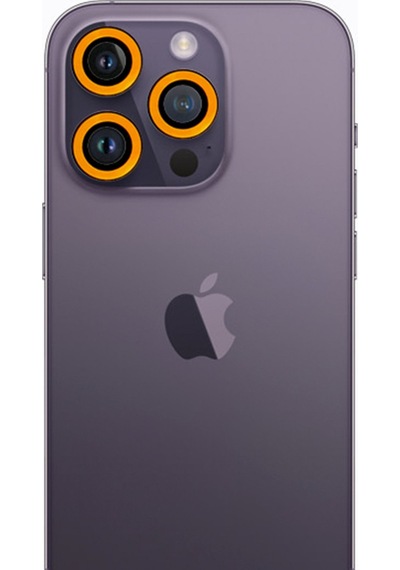 Newface Apple   Uyumlu  iPhone 12 Pro Max Neon Fosforlu Kamera Lens - Sarı