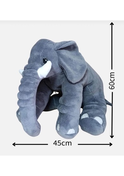 Peluş Gri Fil 60 Cm Sevimli Konforlu: Peluş Uyku Yastığı Ve Sarılma Arkadaşı Dekoratif Oyuncak