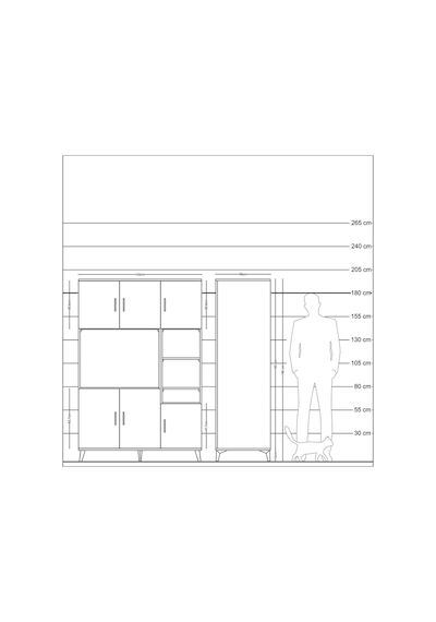 Kronos Dolap 10 Raflı 6 Kapaklı 132x59x195 Antrasit-antrasit/... Antrasit