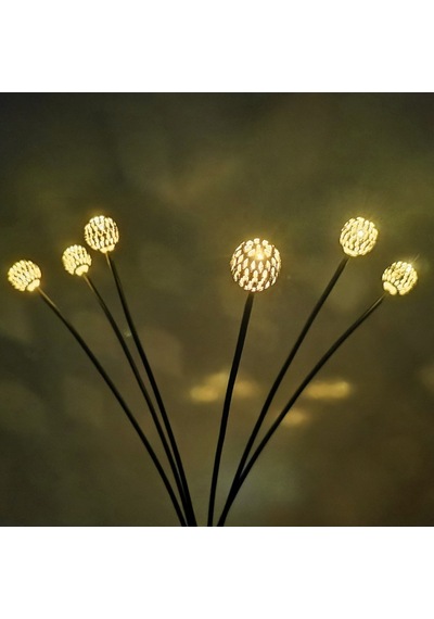 6 Led Fas Topu Güneş Enerjili Bahçe Lambası Solar Çim Yol Peyzaj Aydınlatma Dekoratif Işık Sıcak Beyaz