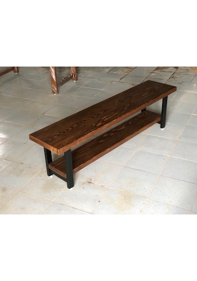 Bintaşmobilya Ceviz Rengi Kütük Ağaç Tv Sehpası 170X35.Cm