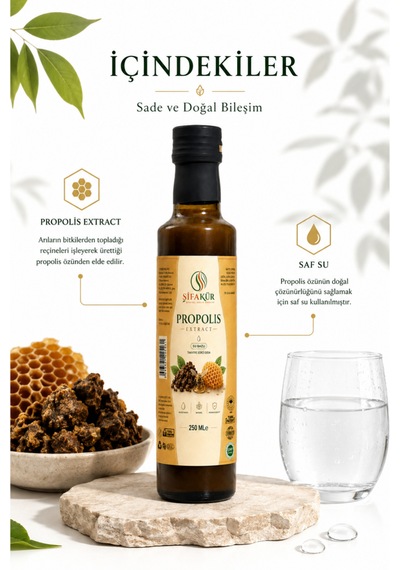 Propolis Ekstraktı 250 ml Su Bazlı Suda Çözünebilir Sıvı Propolis