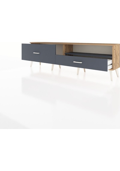 Arges Tv Ünitesi Tek Raflı 2 Çekmeceli 176x30x51 Çam-antrasit/antrasit Antrasıt/antrasıt Arges Tv Ünitesi Tek Raflı 2 Çekmeceli 176x30x51 Çam-antrasit/antrasit Antrasıt/antrasıt