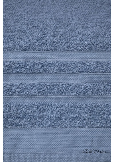 2 Parça Banyo Havlusu Seti Pamuklu Sude 70x140 + 50x85 Cm Mavi