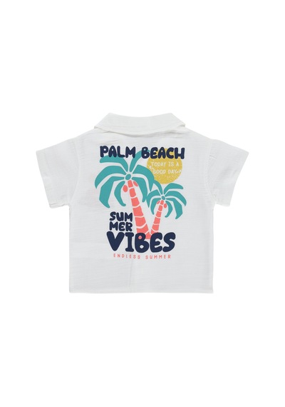 Civil Baby Palmiye Baskılı 6-18 Ay Gömlek - Beyaz