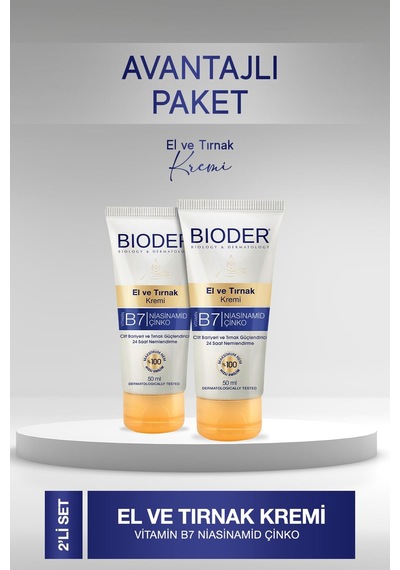Bioder El Ve Tırnak Kremi 50 Ml 2 Adet