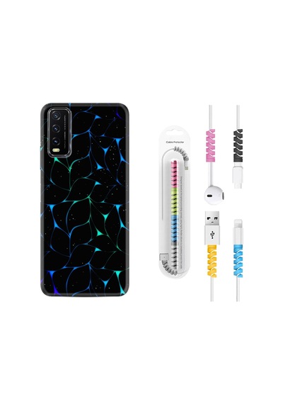 Vivo Y20 Kılıf Kablo Koruyuculu Naif Çizgiler 1680