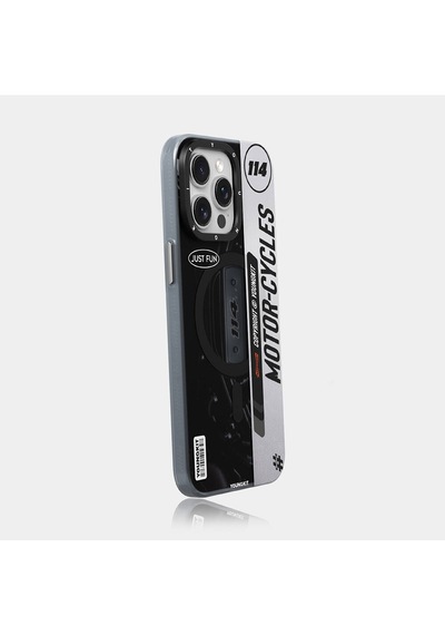 Apple Uyumlu iPhone 15 Pro Max Kılıf Magsafe Şarj Özellikli Youngkit Motorcycle Legend Serisi Kapak Siyah Siyah