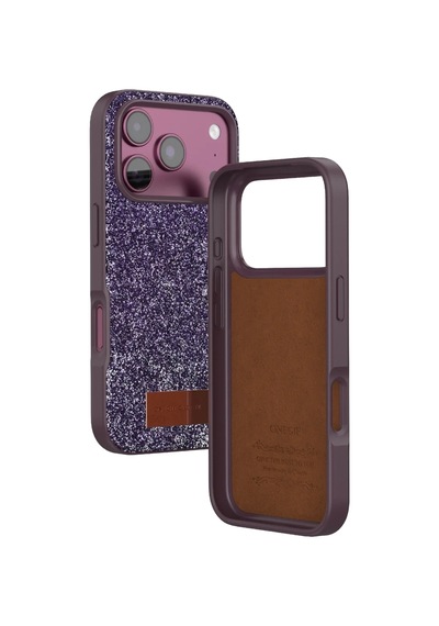 Zenviya21 Onegif Apple İphone 18 Pro Bright Simli Kapak - Bordo Zenya785 renkli