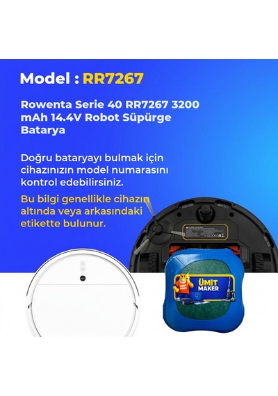 Rowenta Serie 40 Rr7267 3200 Mah 14.4v Robot Süpürge Batarya