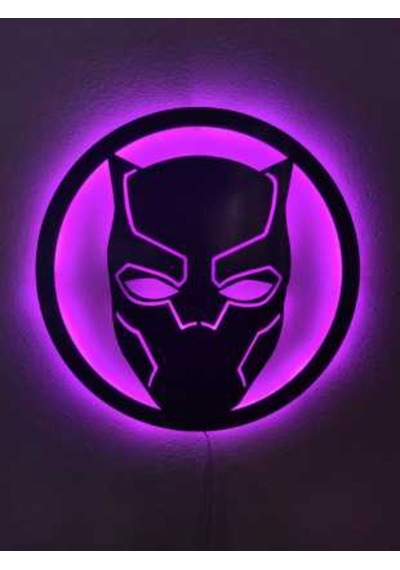 Black Panther Maske Led Işıklı Tablo (523524141)
