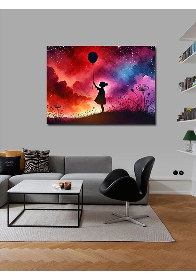 Kanvas Tablo Balonlu Gölge Kız 70cmx100cm