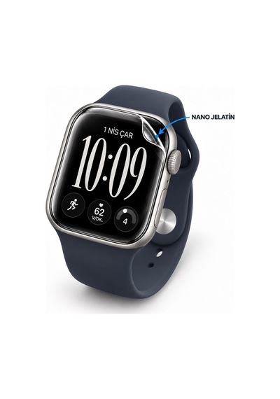 Apple Watch Series 12 42mm 3 Adet Uyumlu Şeffaf Ultra Koruyucu Nano Jelatin