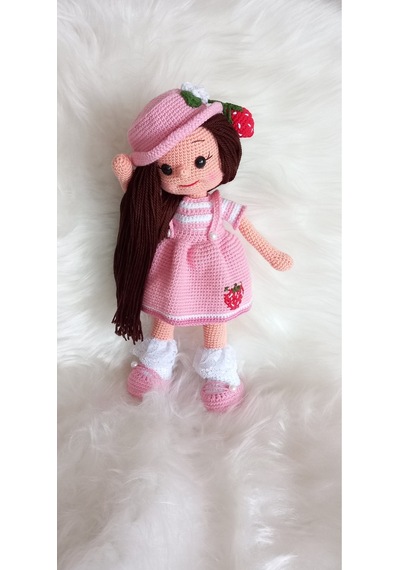 Çilek Kız Esra Amigurumi Organik Oyuncak