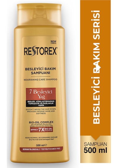 Restorex Besleyici Bakım Şampuanı 500 Ml - 7 Besleyici Yağ Göz Alıcı Parlaklık İpeksi Yumuşaklık