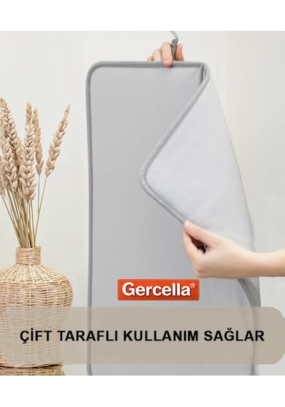 Gercella Dikey Buharlı Ütü Matı Pedi 360 C Dönebilen Askılı Isı Geçirmeyen Dikey Ütü Aksesuarı Gri