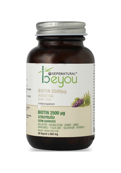 Sepe Natural BeYou Biotin 1250 Horsetail Atkuyruğu Magnezyum Selenyum Kompleks 880 mg 60 Kapsül