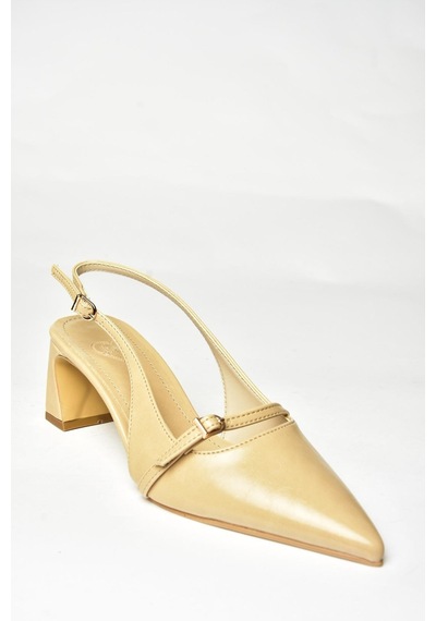 Fox Shoes U654078709 Ten Kalın Topuklu Kadın Ayakkabı Ten