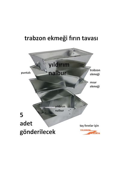 Trabzon Ekmeği 15x26 Fırın Tavası Puntalı Küçük Taş Fırın Tava