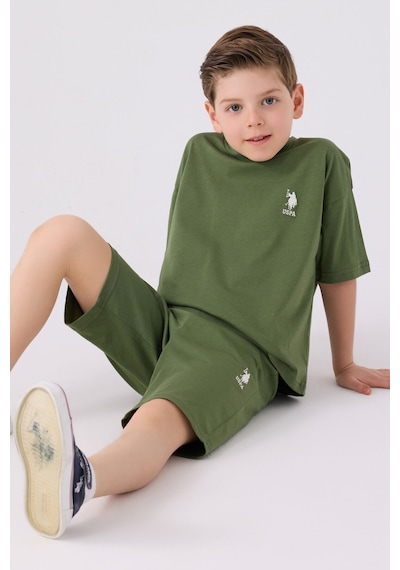 U.S. Polo Assn. Erkek Çocuk Avcı Yeşili Bermuda Takımı 5274-43663 Haki