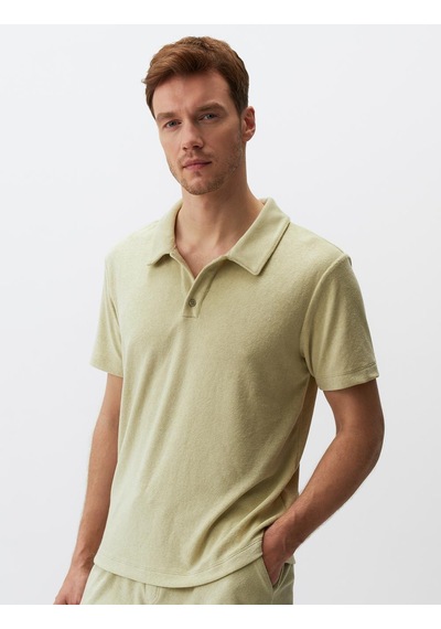 Jimmy Key Bej Kısa Kollu Polo Yaka Erkek Tişört Bej