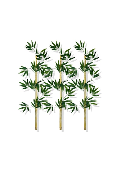 Cihan Çiçekçilik Yapay Yoğun Yapraklı 100 Cm 3 Adet Dekoratif Bambu Çubuğu Islak Doku Yeşil