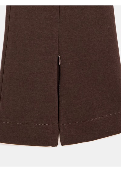 Dilvin 73037 Fermuar Detaylı Flare Pantalon Koyu Kahve