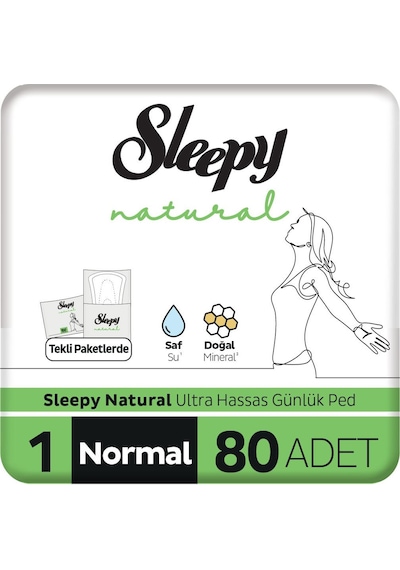 Sleepy Natural Ultra Hassas Günlük Ped Normal 80 Adet