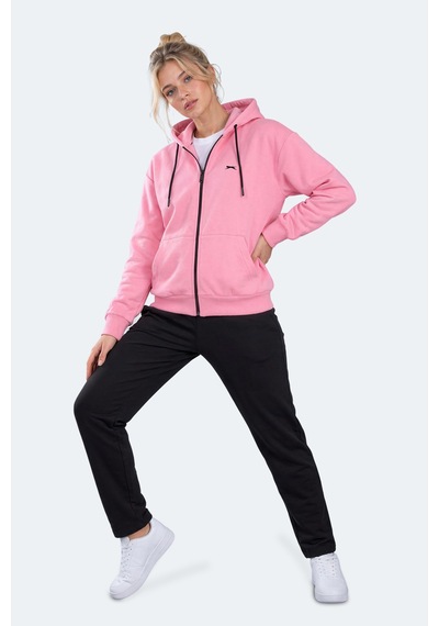 Slazenger Flores Kadın Kapüşonlu Pembe Sweatshırt