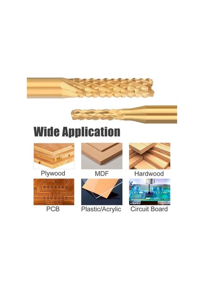 Titanyum Kaplı Tungsten Çelik Cnc Freze Pcb Kesici 1,1 - 2,0mm
