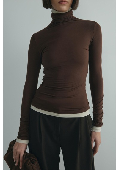 Suud Collection Kahverengi Boğazlı Body