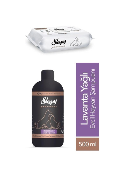 Petcare Evcil Hayvan Şampuanı, Lavanta Yağı Formülü, 500 Ml, Islak Havlu Seti