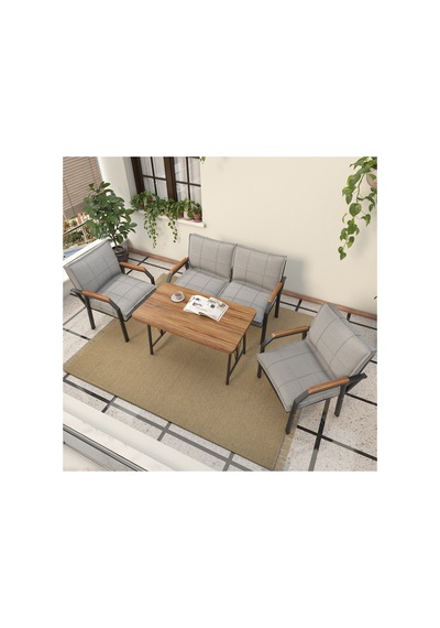 Mygusi Hayal Balkon, Cafe, Metal Kanepe Koltuk Takımı , Bahçe Mobilyası, 2+1+1 + 70x110 Masalı Açık Gri Mygusi Hayal Balkon, Cafe, Metal Kanepe Koltuk Takımı , Bahçe Mobilyası, 2+1+1 + 70x110 Masalı Açık Gri