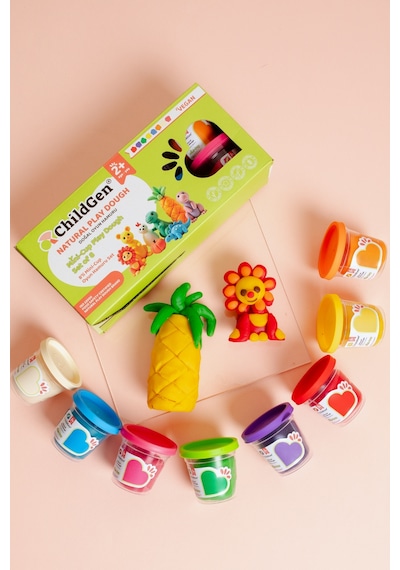 Doğal Oyun Hamuru - Mini-cup- 8'li Set 8x65gr Çok  Renkli