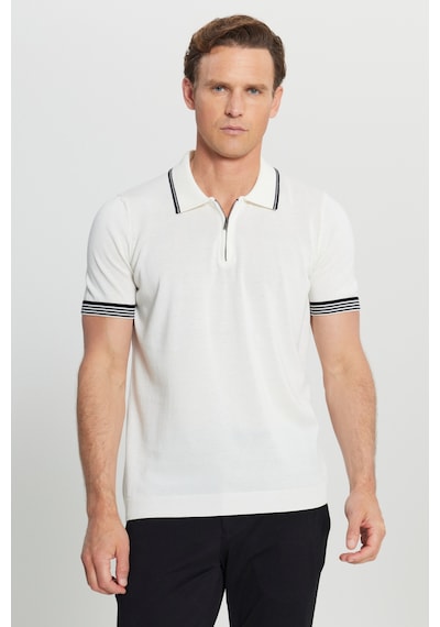 AC&Co / Altınyıldız Classics Erkek Beyaz %100 Pamuk Standart Fit Normal Kesim Polo Yaka Armürlü Triko Tişört Beyaz AC&Co / Altınyıldız Classics Erkek Beyaz %100 Pamuk Standart Fit Normal Kesim Polo Yaka Armürlü Triko Tişört Beyaz