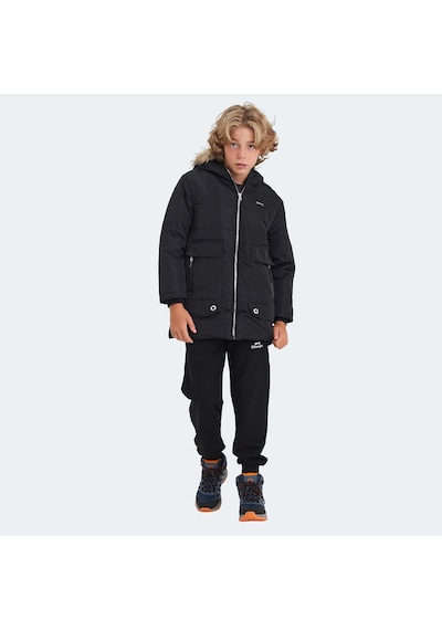 Slazenger CAMELIA Çocuk Kapüşonlu Siyah Mont & Kaban