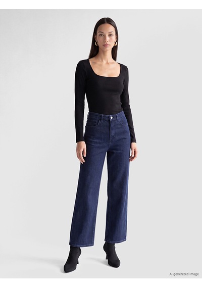 Lc Waikiki Lc Waıkıkı Siyah U Yaka Kadın Fitilli Body