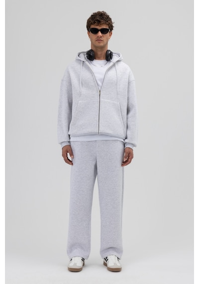Vamos Basic Fermuarlı Oversize Kapüşonlu Sweatshirt Çok Renkli