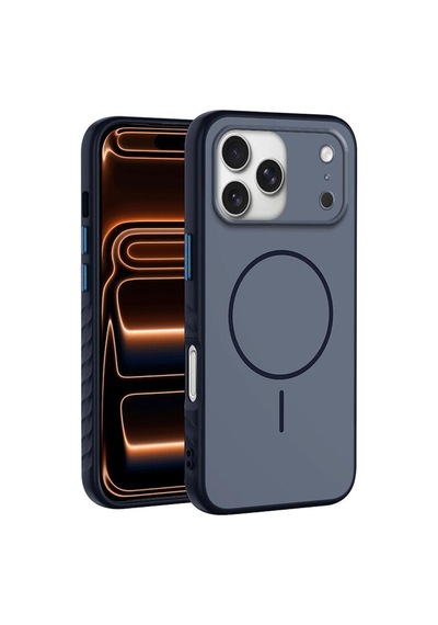 Apple İphone 17 Pro Max Uyumlu Kılıf Mono M-safe Silikon Kılıf Lacivert