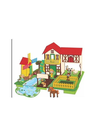 3d Puzzle Farm - Karakter Figürleri Ve Çiftlik Hayvanları İle Eğitici Oyuncak Çiftlik Seti
