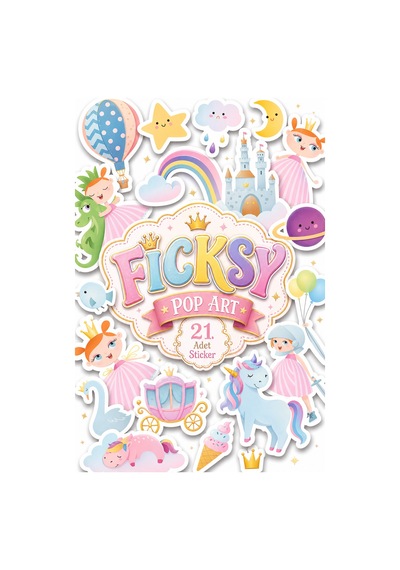 Sevimli Unicorn Prenses Sticker Seti - 21 Adet Etiket Çıkartma Diğer
