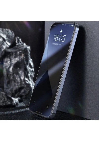 Baseus İphone 12/12 Pro 6.1 023mm Anti Spy Çerçeveli Tempered Cam Ekran Koruyucu 2 Adet Set- 5775