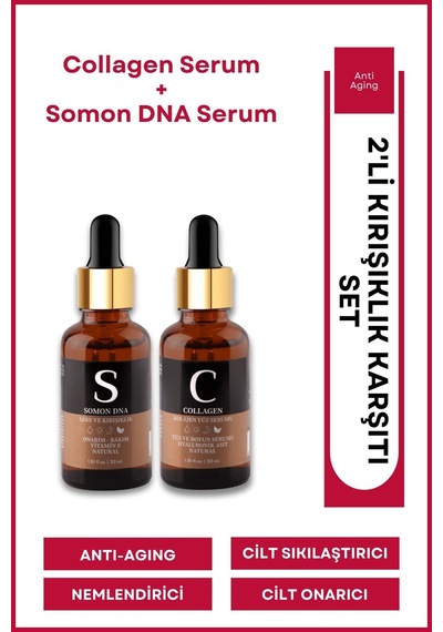Somon Dna - Collagen Serum Anti Aging Kırışıklık Ve Yaşlılık Karşıtı Yüz Bakım Serumu Seti