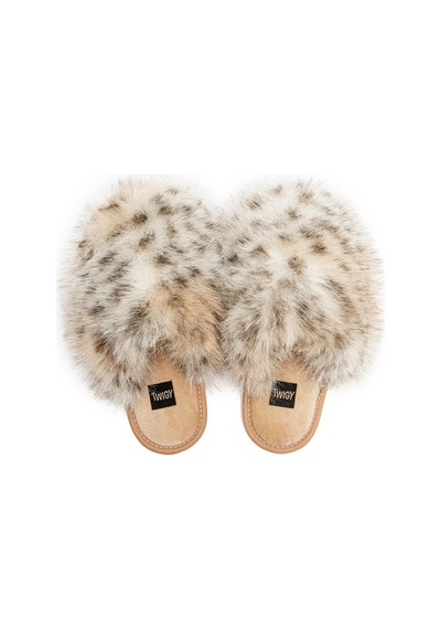 Twigy Twıgy Tw Leopard Beyaz Kadın Ev Terliği 37/41