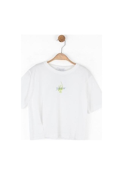 Nk Kids Kız Çocuk Pamuklu Desenli T-shirt-15873 Ekru Nk Kids Kız Çocuk Pamuklu Desenli T-shirt-15873 Ekru