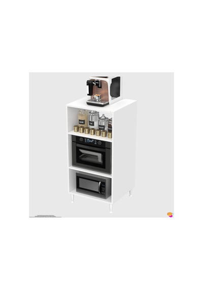 Silva 60x119,2x48 Cm Mikrodalga Ve Midi Fırın Standı - 3 Bölmeli Çok Amaçlı Mutfak Rafı Beyaz Silva 60x119,2x48 Cm Mikrodalga Ve Midi Fırın Standı - 3 Bölmeli Çok Amaçlı Mutfak Rafı Beyaz