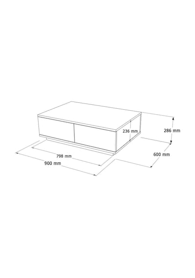 Aven Orta Sehpa 60x90cm 2 Kapaklı Çam-beyaz Ave14-aw Beyaz - Çam