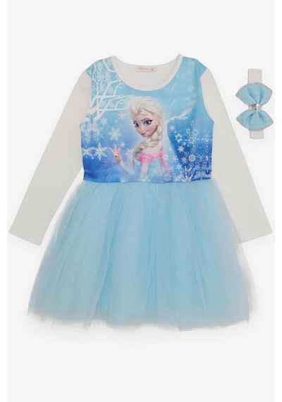 Babely Kız Çocuk Uzun Kollu Elbise Karlar Kraliçesi Elsa 5-10 Yaş, Mavi Mavi Babely Kız Çocuk Uzun Kollu Elbise Karlar Kraliçesi Elsa 5-10 Yaş, Mavi Mavi