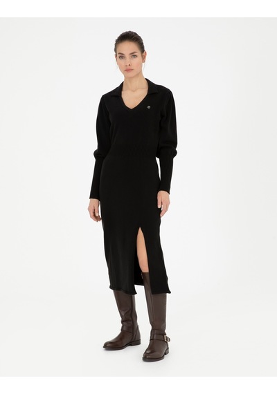 Pierre Cardin Kadın Siyah Elbise Triko 50280227-vr046 Siyah