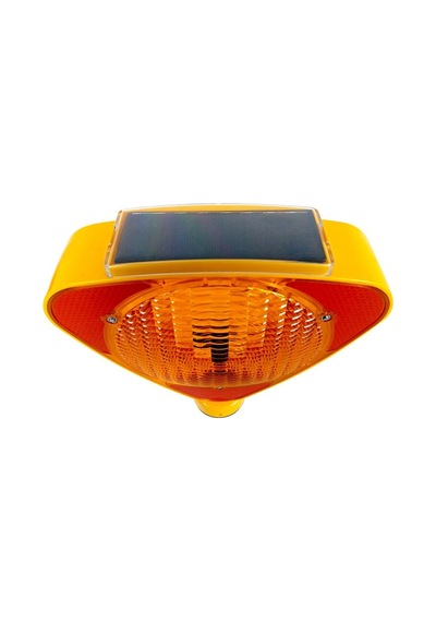 Solar Sarı Üçgen Flaşörlü Ultra Kedi Gözlü Trafik Koni Seti